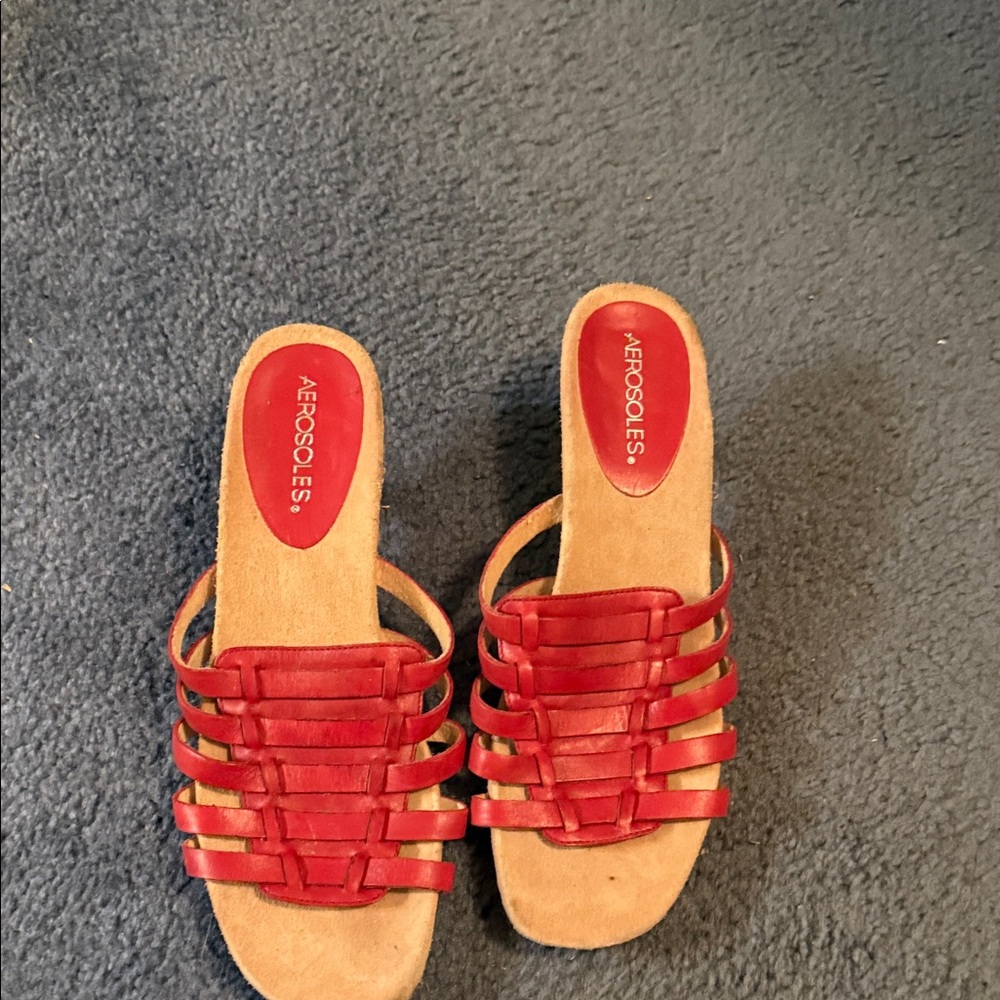 AEROSOLES Red Strappy Women's Sandals